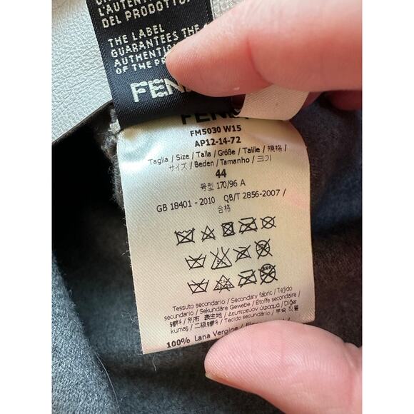 Fendi Taupe Multi-Color Stripe Leather Jacket Front Zip Removable Collar 44 / XL - Picture 11 of 16